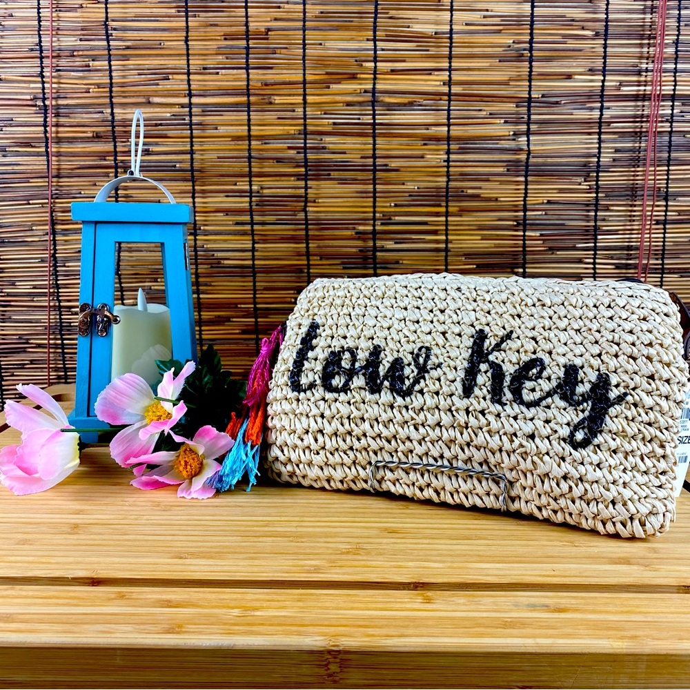 INC Low Key Straw Crossbody